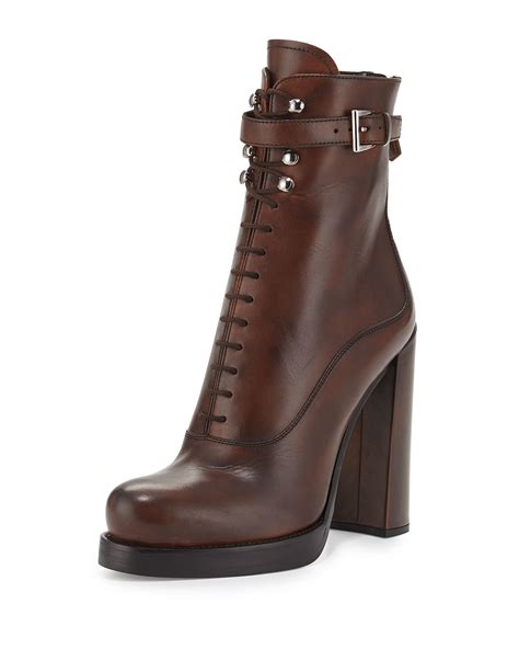 buy womens lace up prada boot ankle leather and csnvas|prada boots for women.